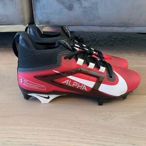 Nike alpha menace 4 elite cleats sz 10.5 FD7036-600 football black red white
